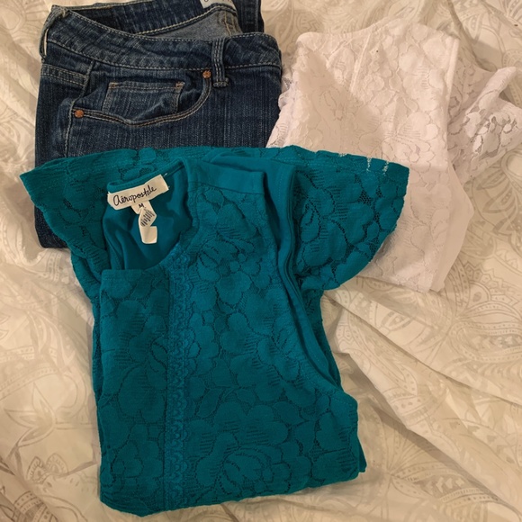 Pre-Owned Early 2000s Lot of AEROPOSTALE Jeans (sz 5/6)  and 2 Lace Tops (Sz M) - Picture 16 of 16